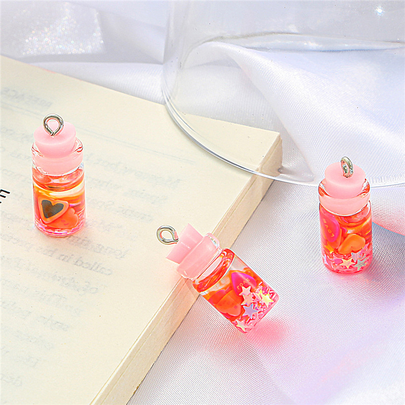 Sequin bottle pink 20x10mm aperture 2mm6 pcs/pack