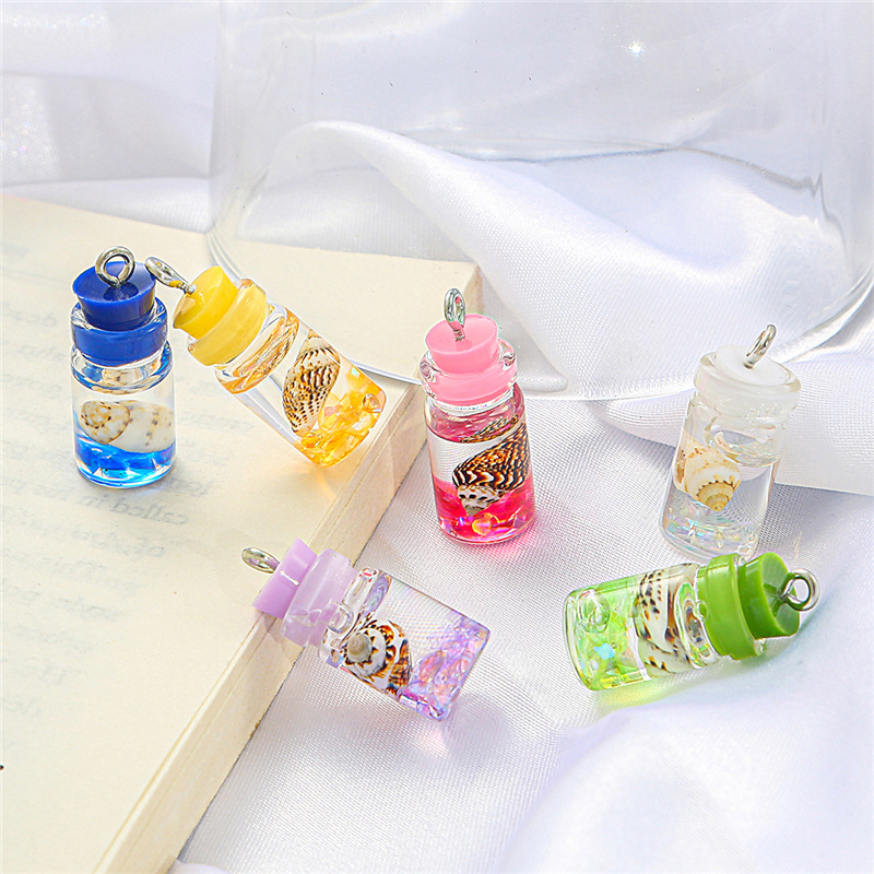 Conch bottle color random 20x10mm aperture 2mm6 pc