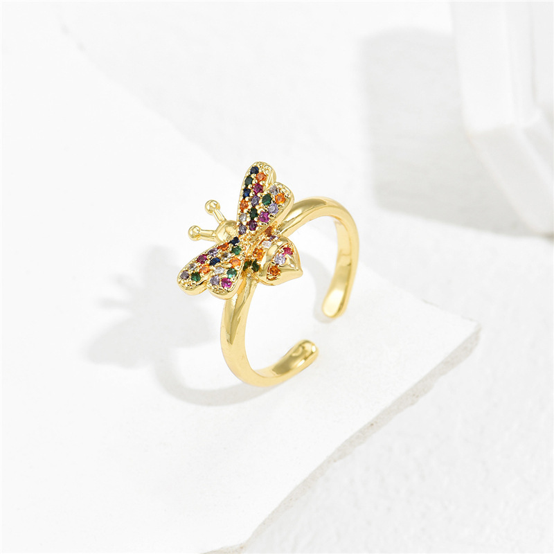 gold color plated with colorful cubic zirconia