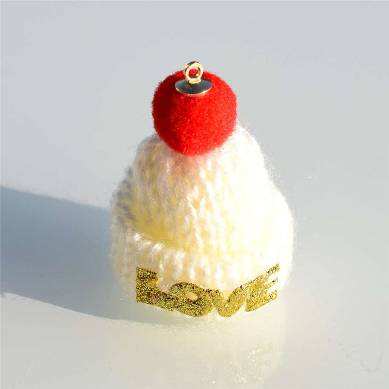 Christmas hat with hanging white, 30x48mm