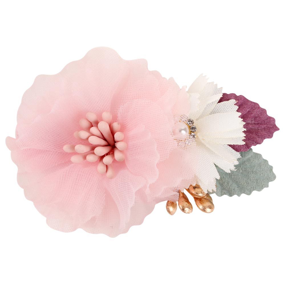 4:pink gauze flower