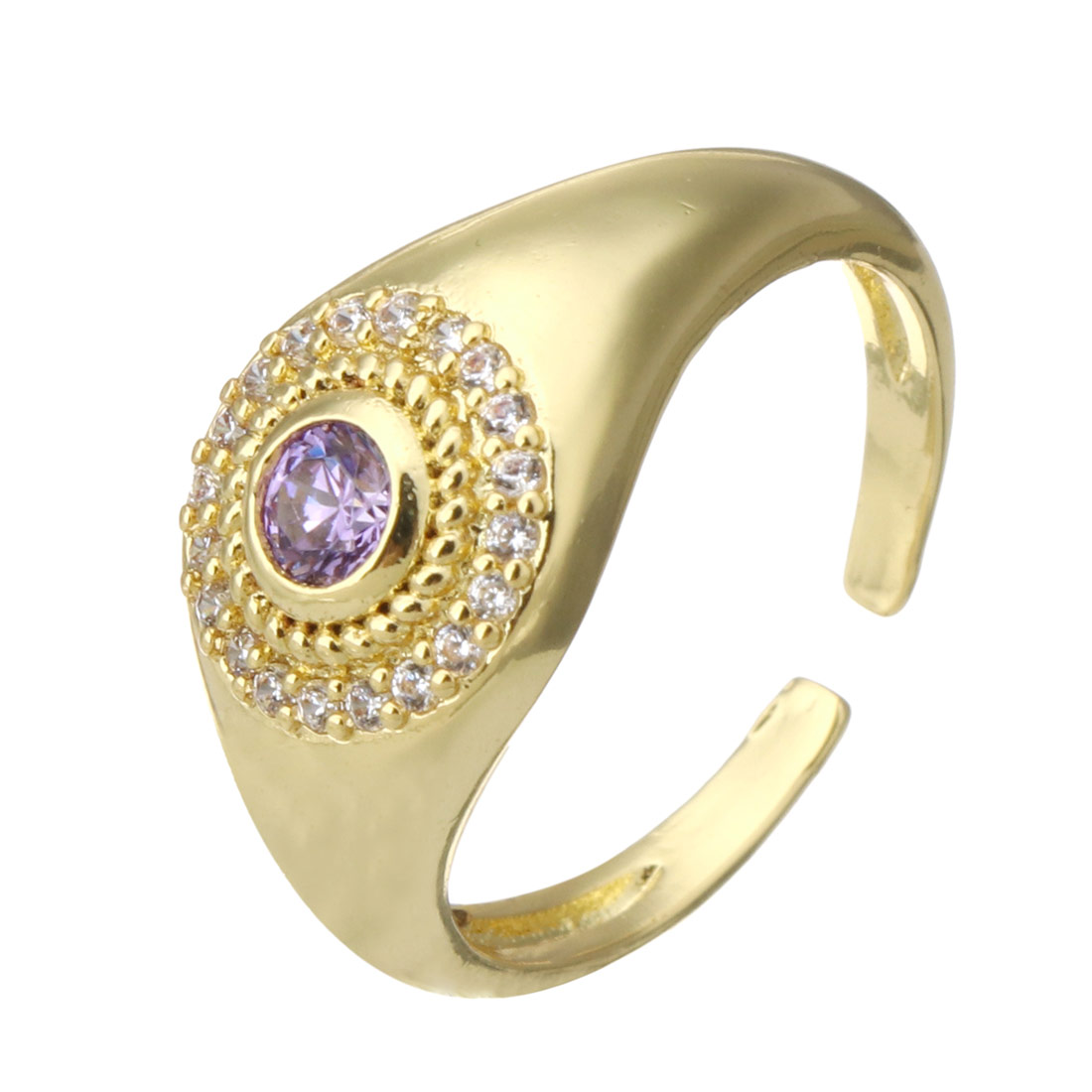 gold color plated and purple CZ
