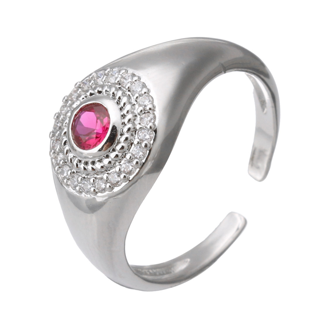platinum color plated with rose color CZ