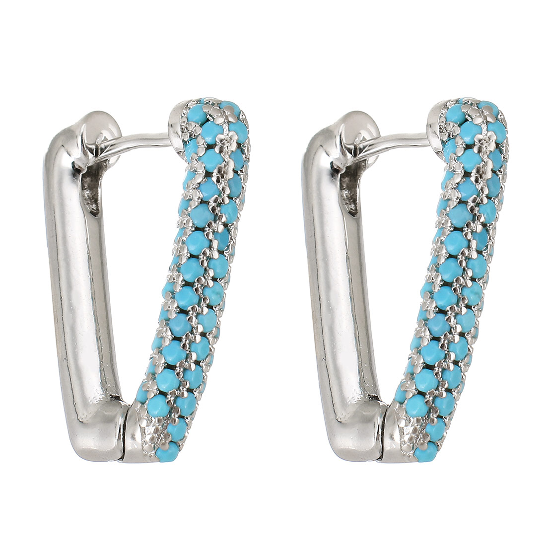platinum color plated with blue turquoise