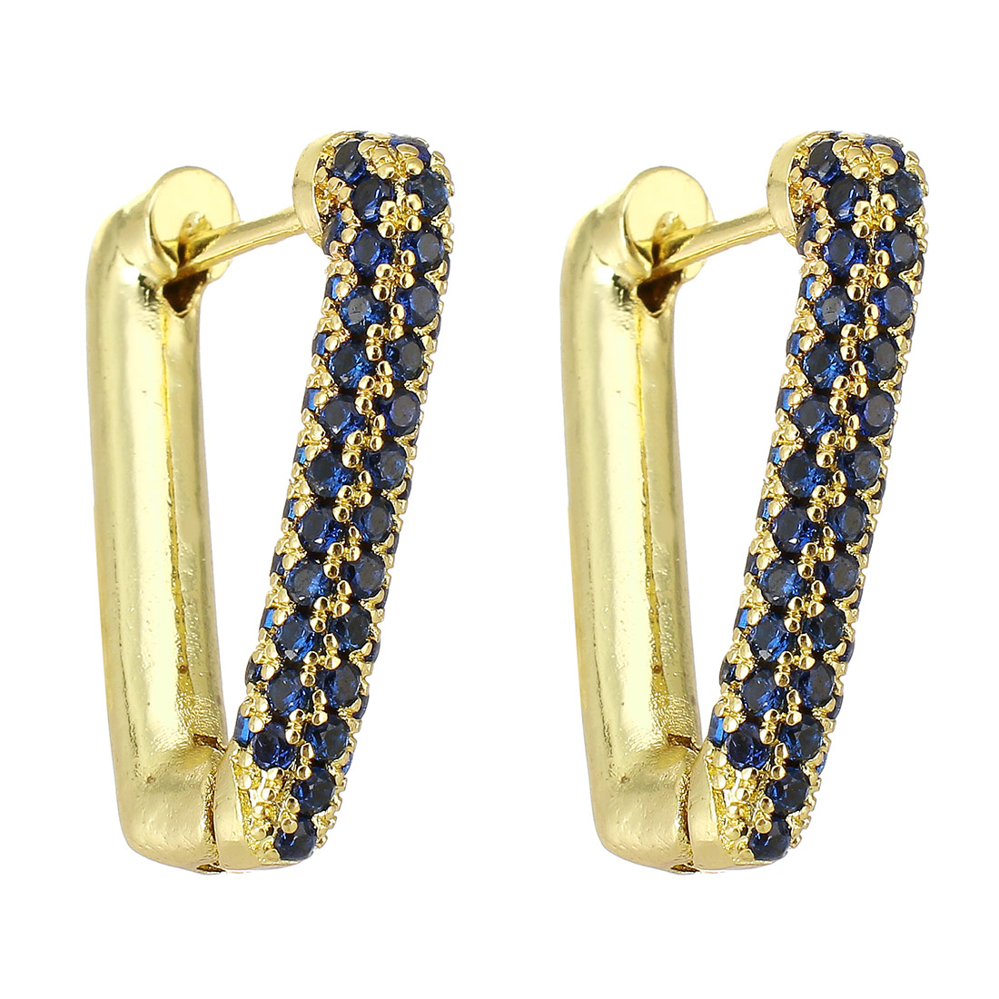 gold color plated with blue  CZ