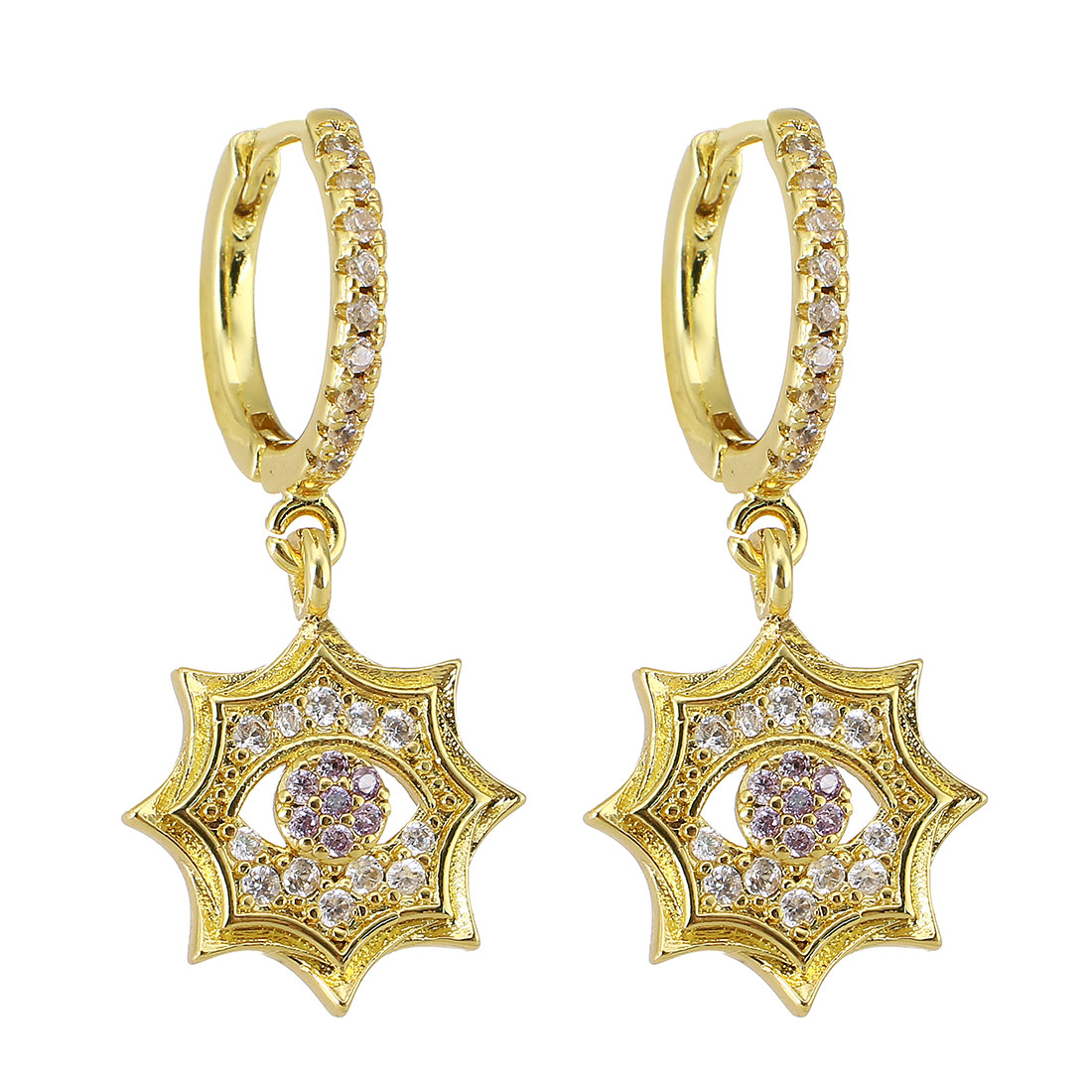 gold color plated and purple  CZ