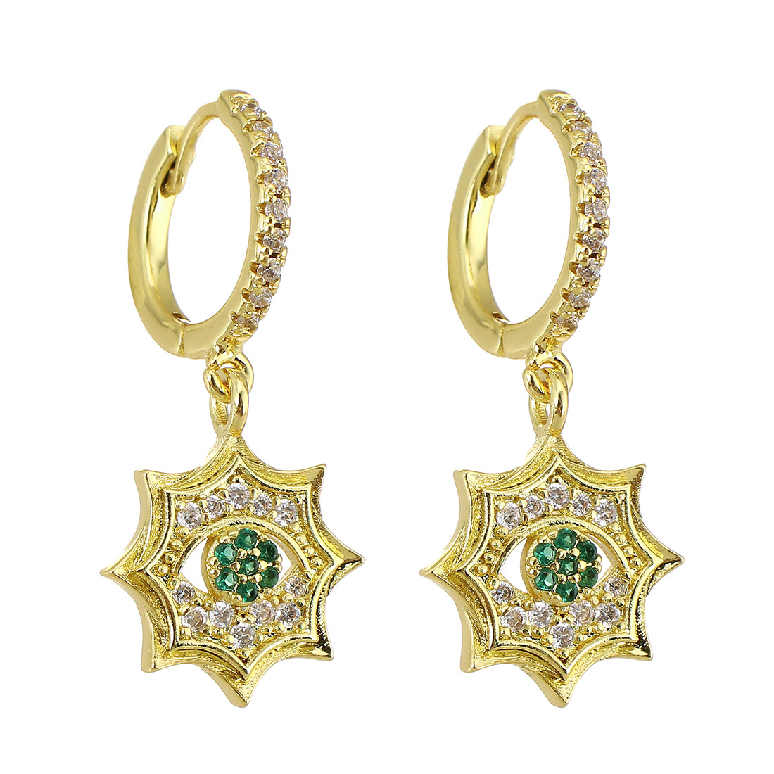 2:gold color plated with green CZ