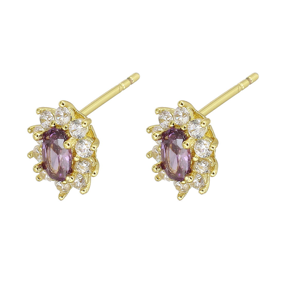 gold color plated and purple cubic zirconia