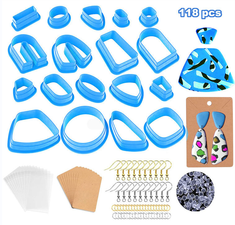 Blue 118 Piece Plastic Earring Cutter