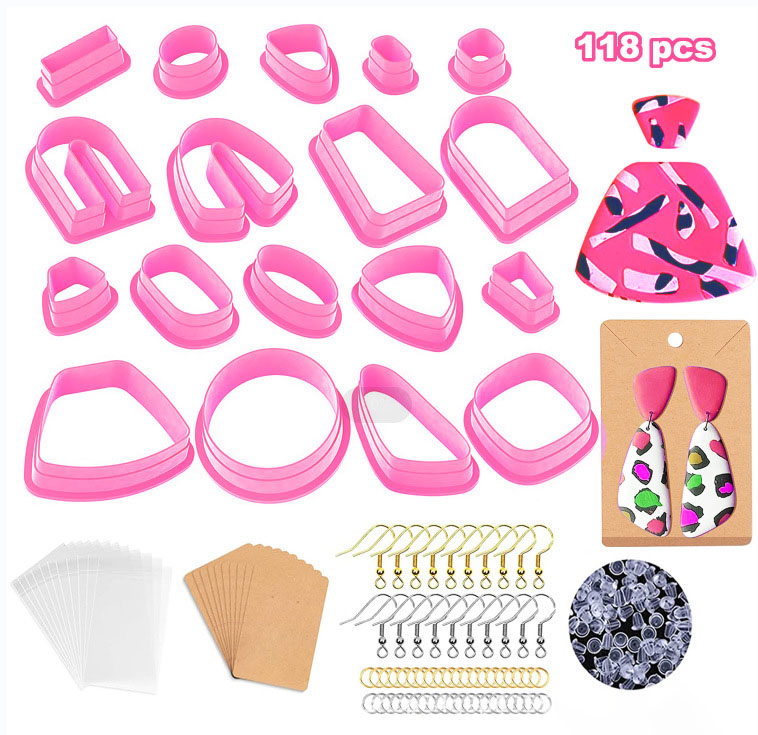 Pink 118 Piece Plastic Earring Cutter