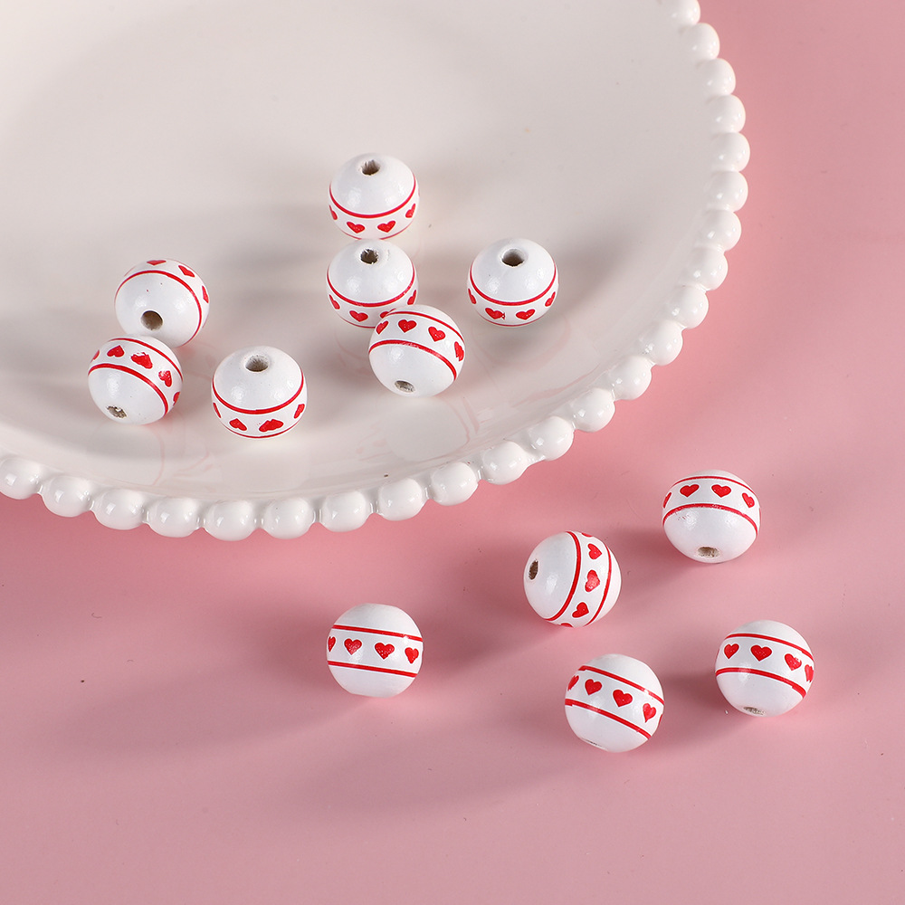 Hearts with red stripes on white