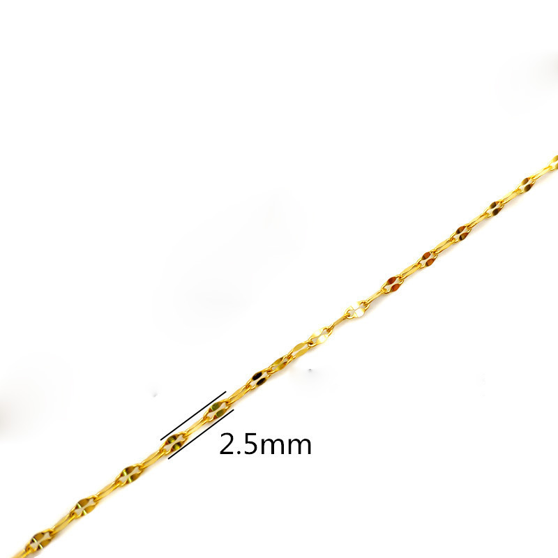 2:Vacuum hanging 18K gold plated 2.5mm chain width