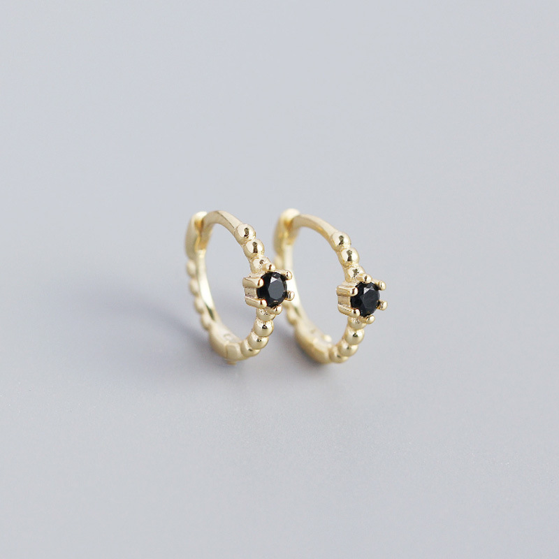 10:gold color plated with black rhinestone