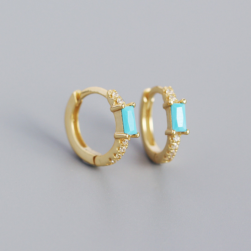 gold color plated with blue turquoise