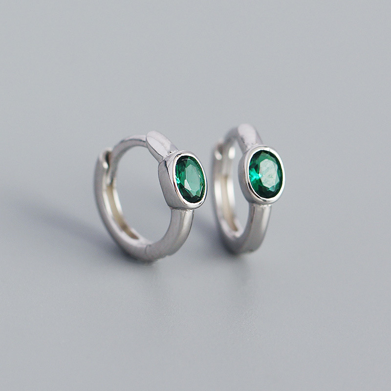 platinum color plated with green CZ