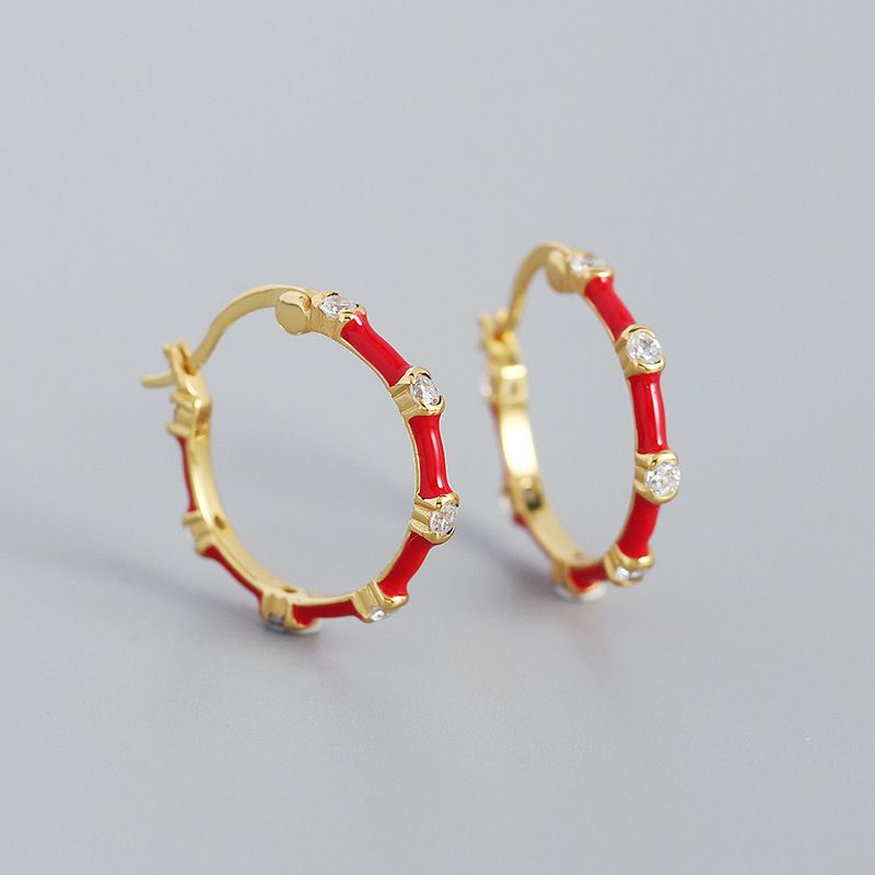 6 gold color plated with red