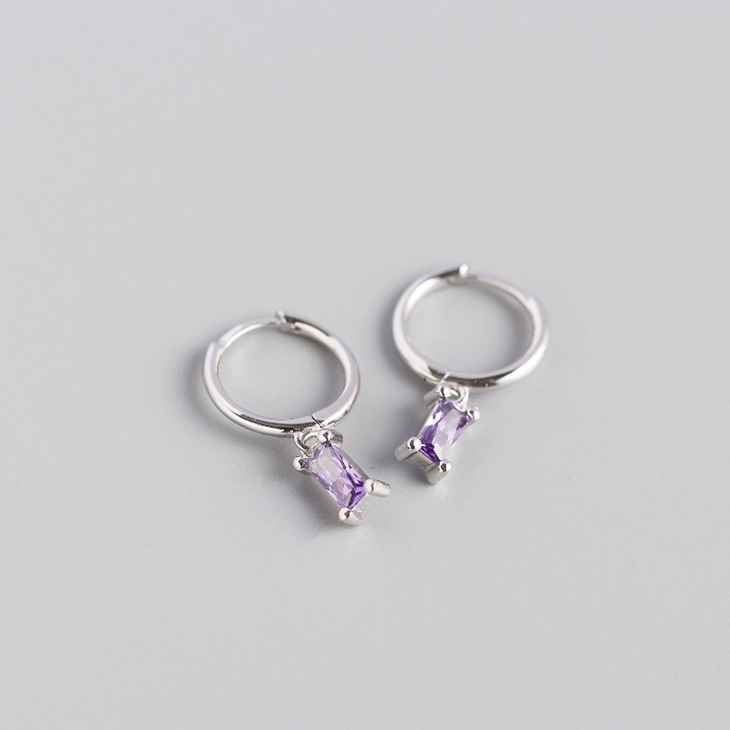 platinum color plated with purple CZ