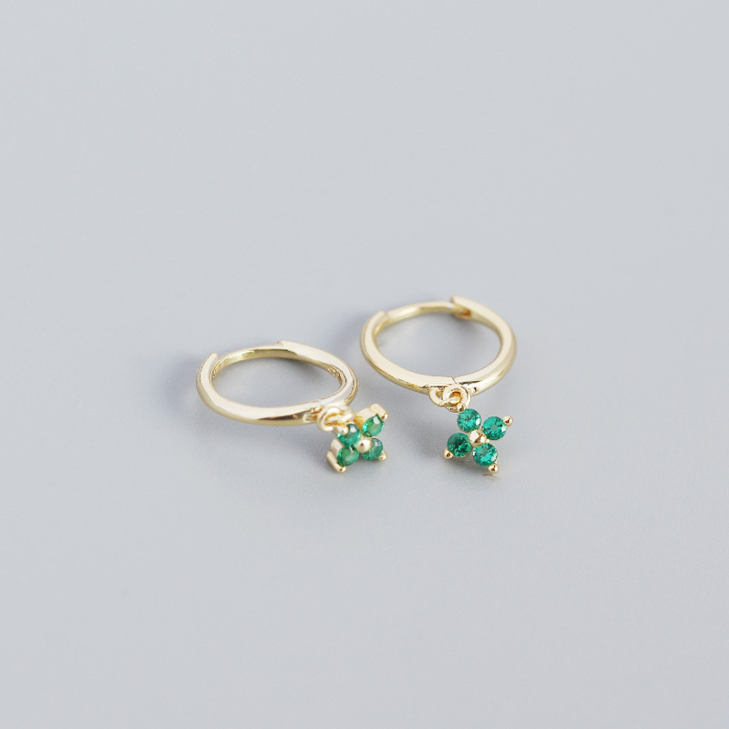 gold color plated with green CZ