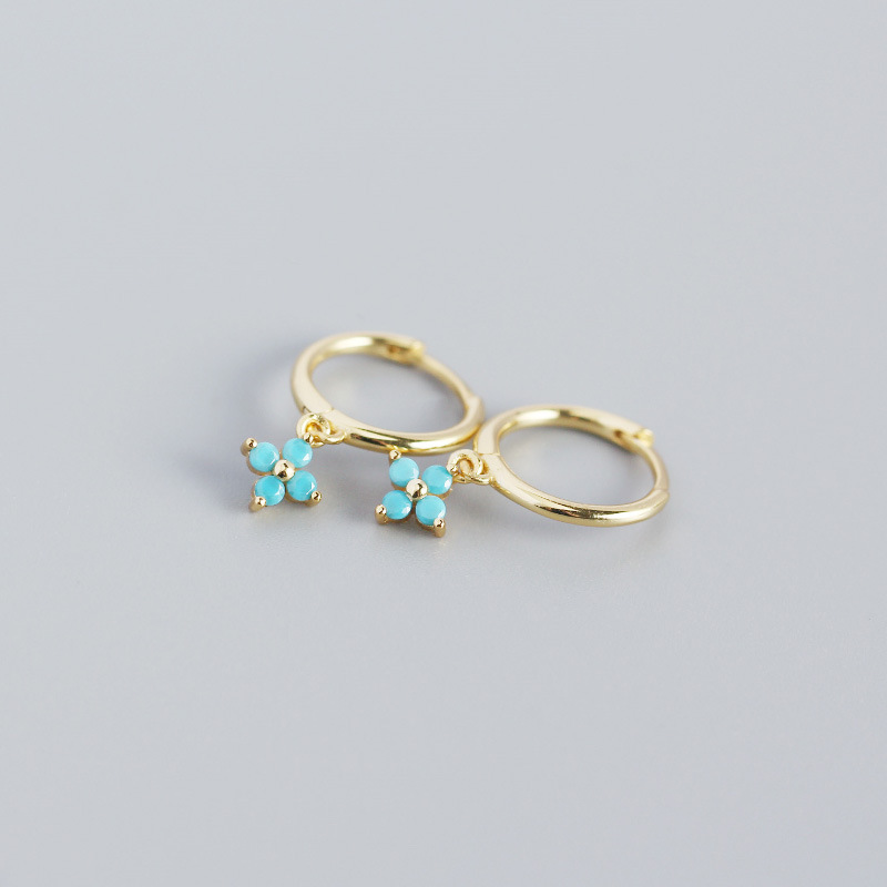 12:gold color plated with  blue turquoise