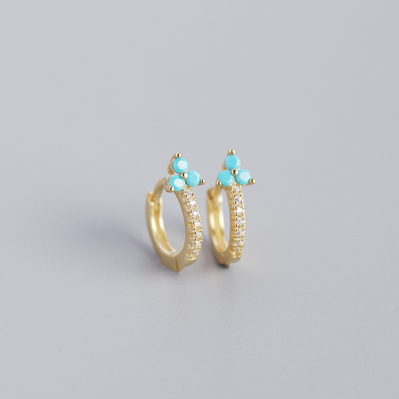 gold color with  blue turquoise