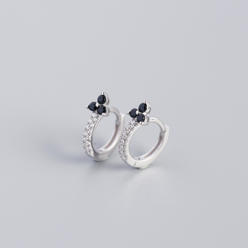  platinum color plated with black CZ