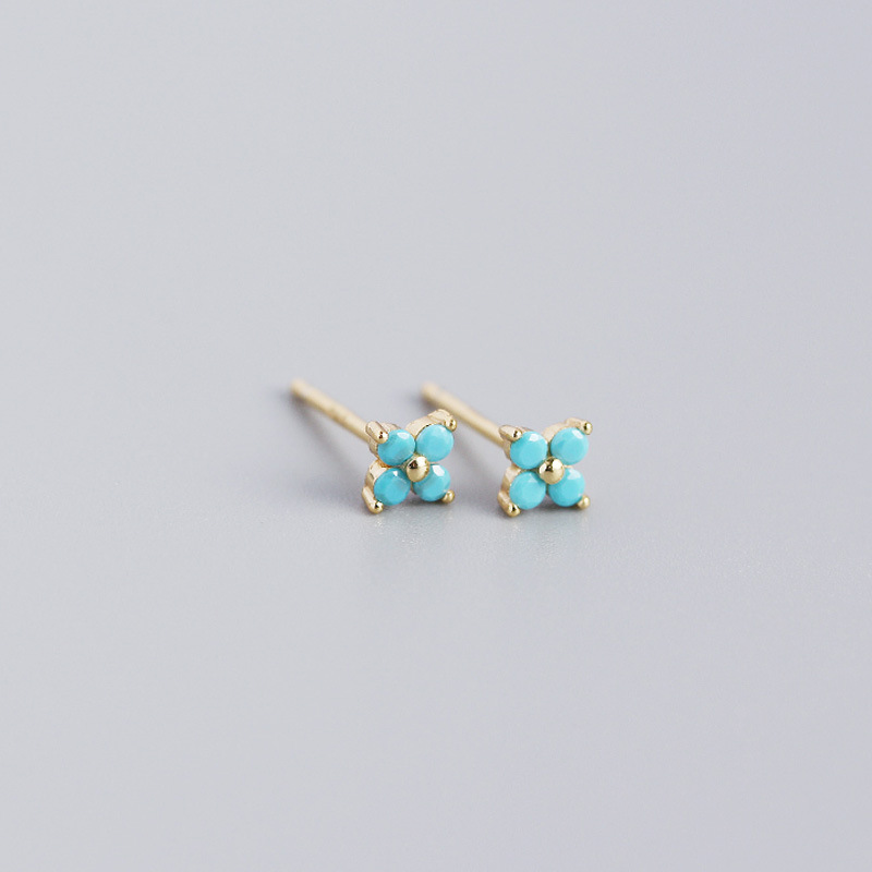 gold plated with blue turquoise