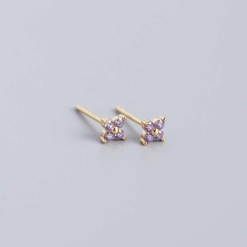 gold plated with purple CZ