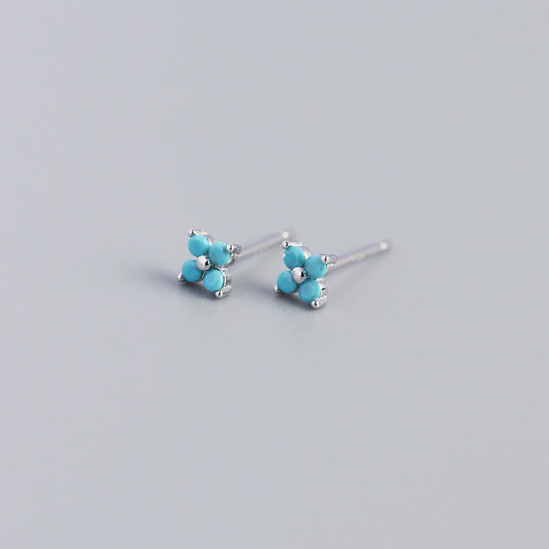 platinum plated with blue turquoise