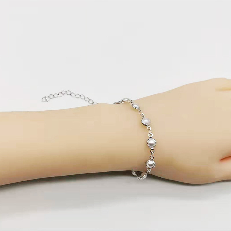 4:White K bracelet, 17cm, tail chain 5cm