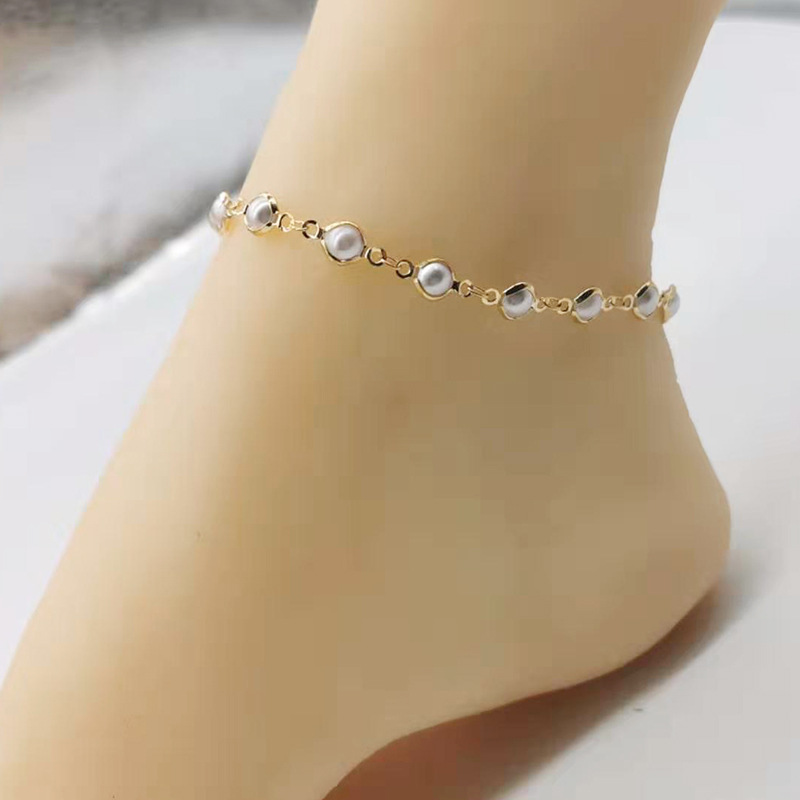 Gold anklet, 21cm, tail chain 5cm