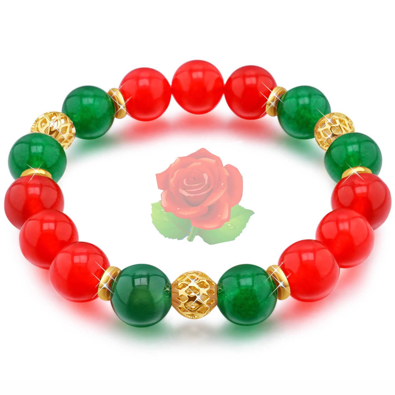 3:10MM green jade   red agate