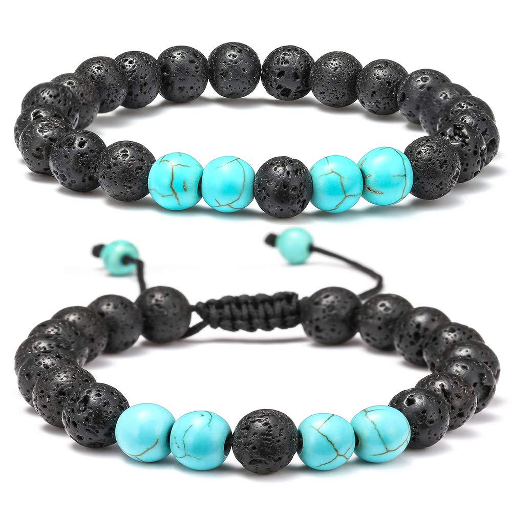 Lan turquoise   volcanic stone, two pieces/set