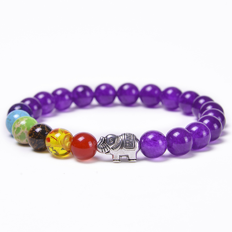 Purple Jade - Elephant Bracelet