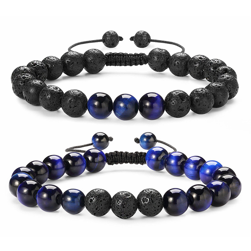 blue tiger eye bracelet set