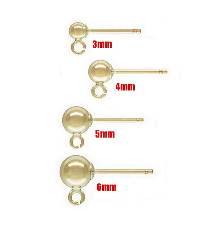 3mm Ball Stud Earrings (with Split Ring)