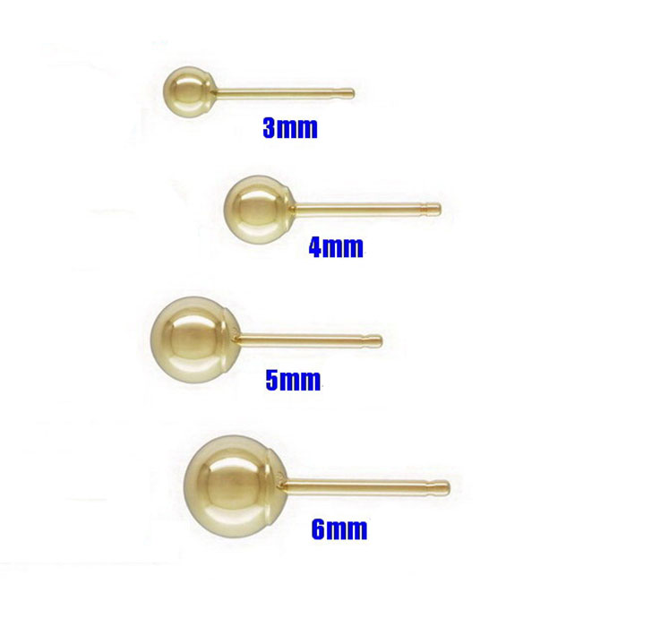 3:4mm ball ear pin (without loop)