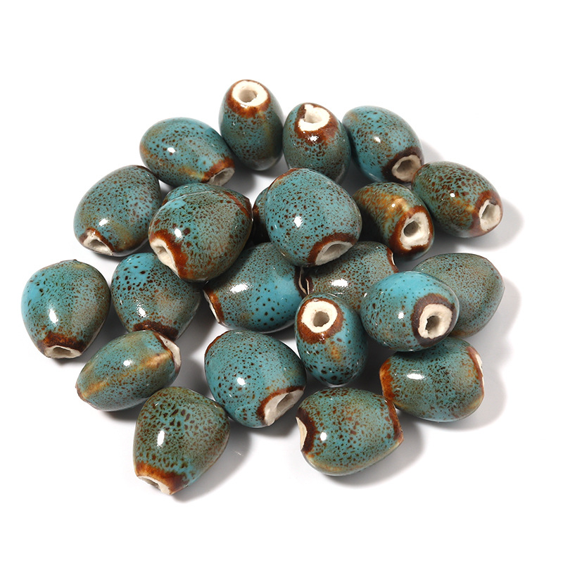 3:Ceramic blue heart bead