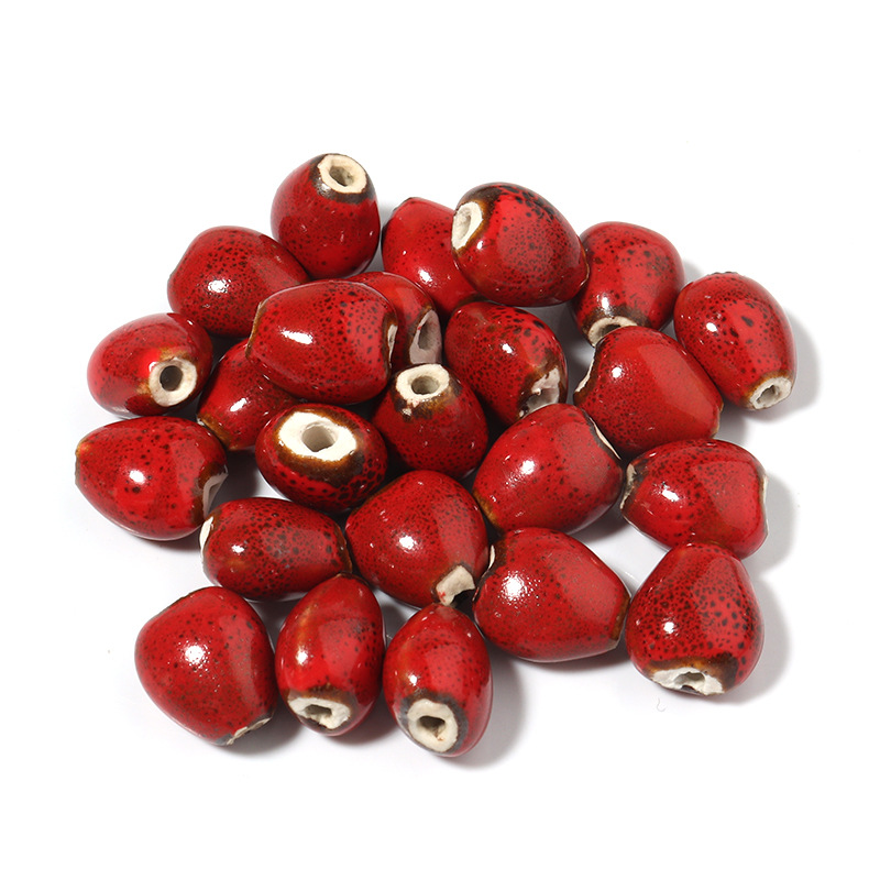 Ceramic red heart bead