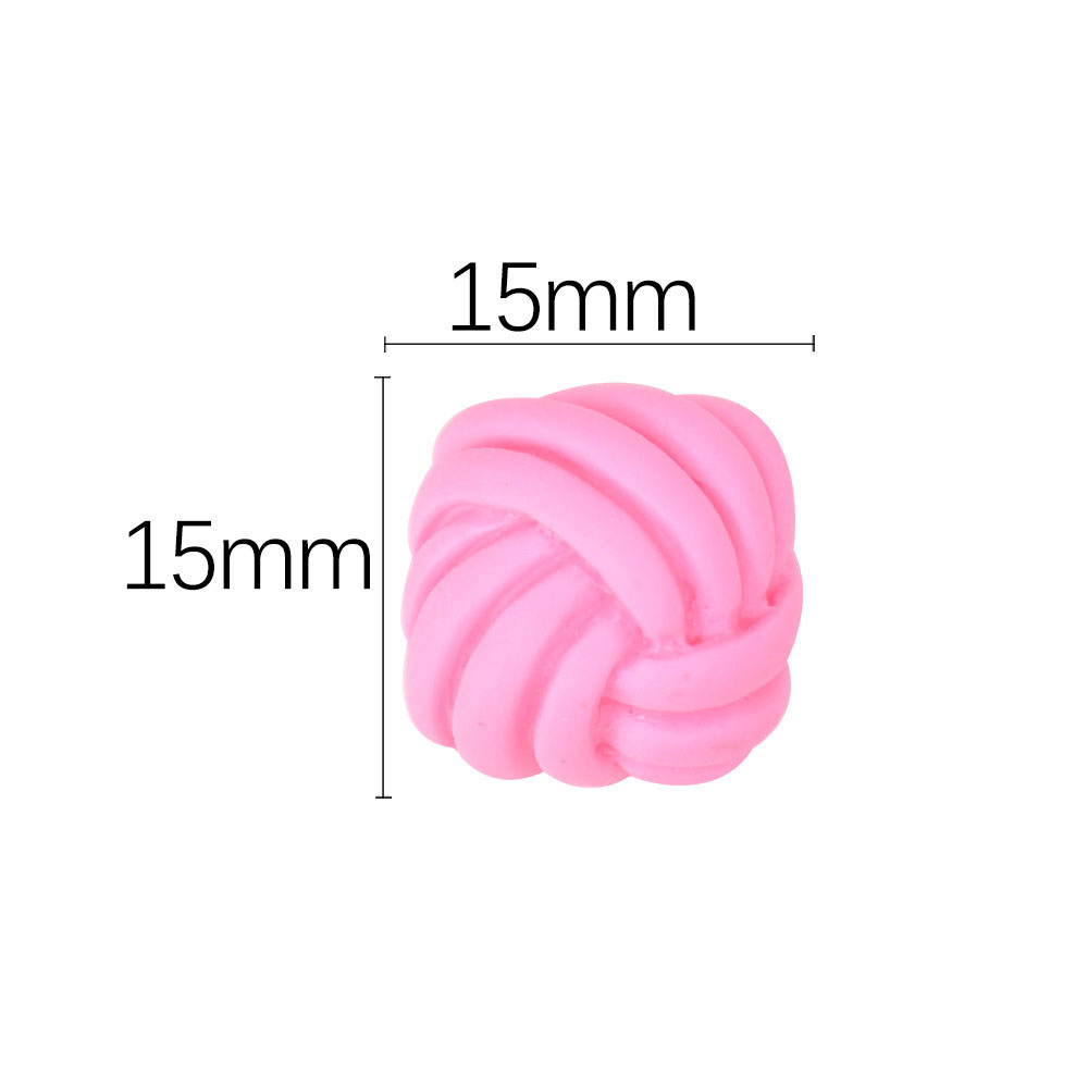 Square Yarn Ball Rose Red, 15x15mm