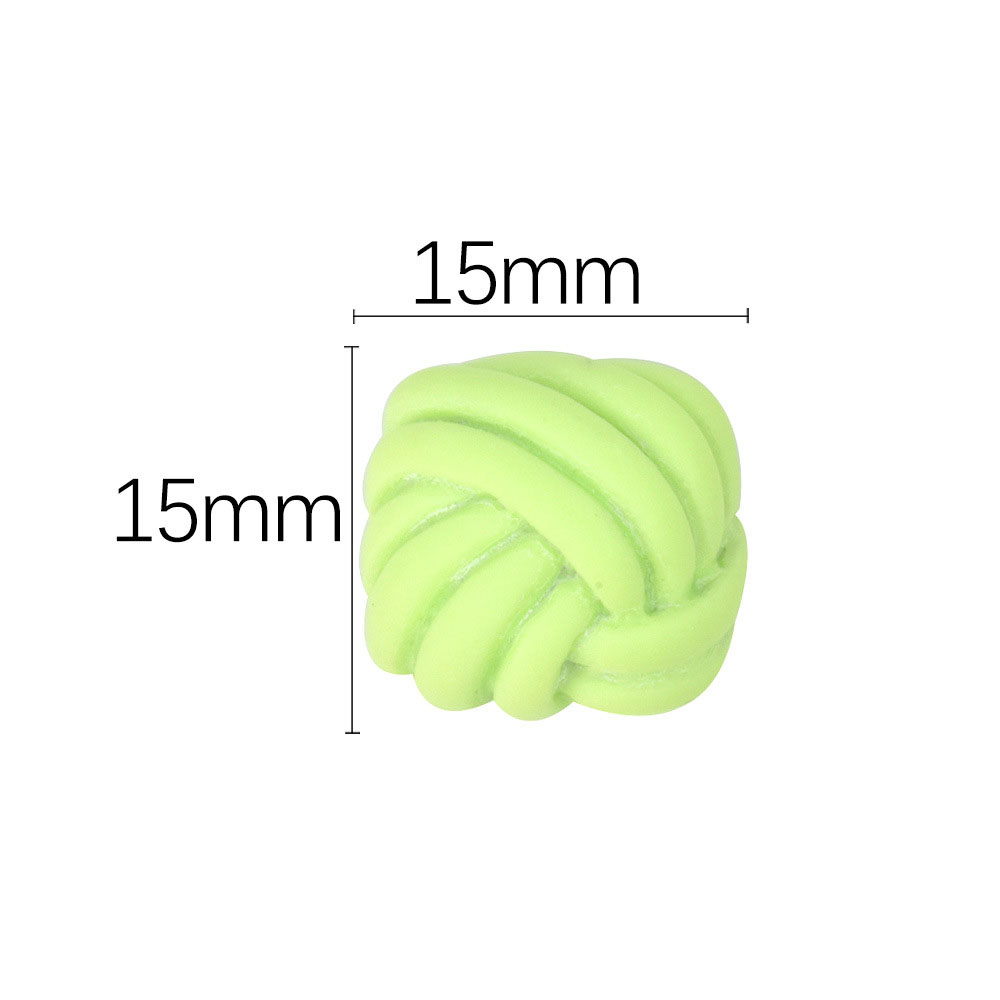 4:Square Yarn Ball Green, 15x15mm