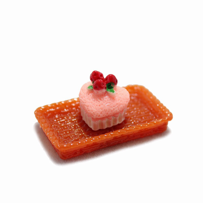 1 strawberry peach heart - pink, 15mm