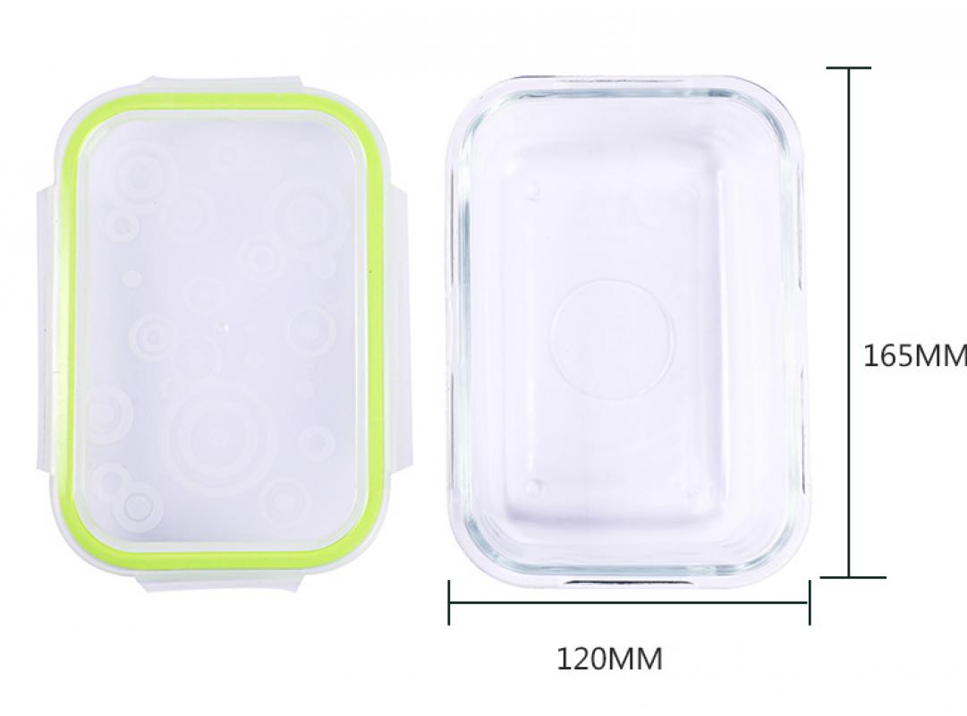 590ml rectangle   green cover 165*120*60mm