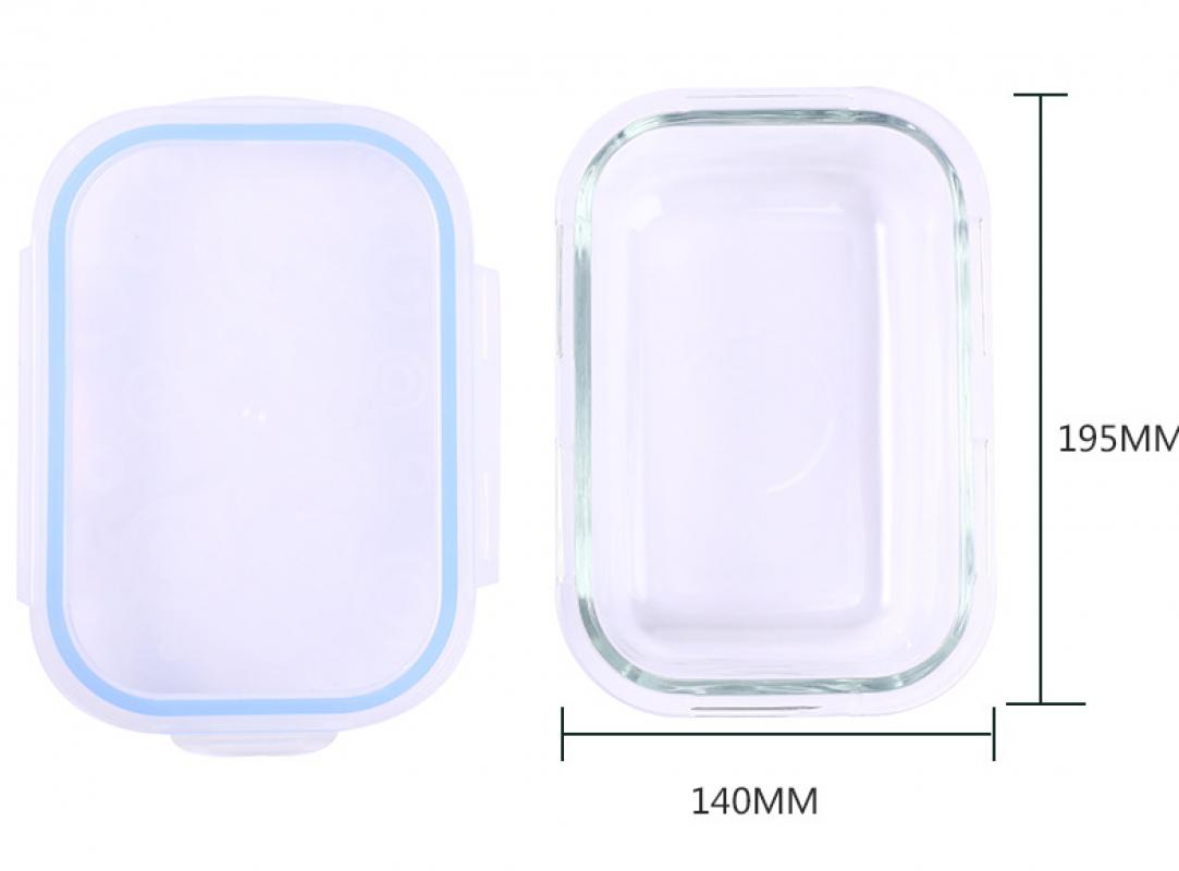 800ml rectangle   transparent blue cover 195*140*65mm