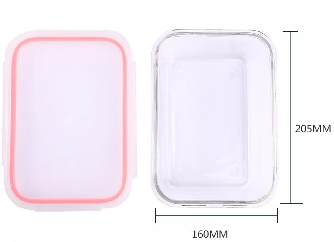 1500ml rectangle   transparent powder cover 205*160*85mm