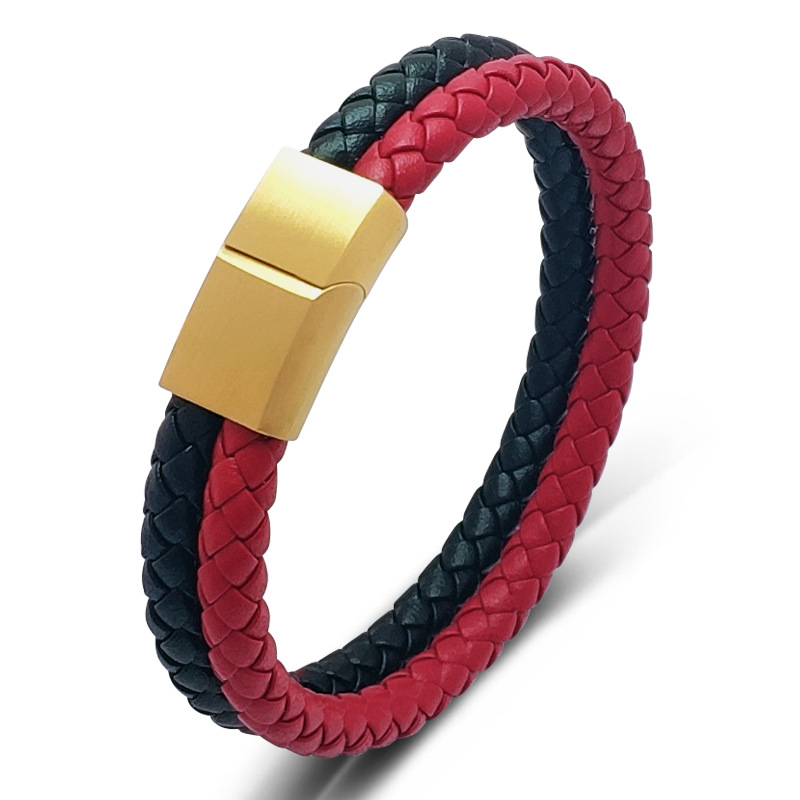 Red and Black Leather [Gold] Inner Ring 165mm