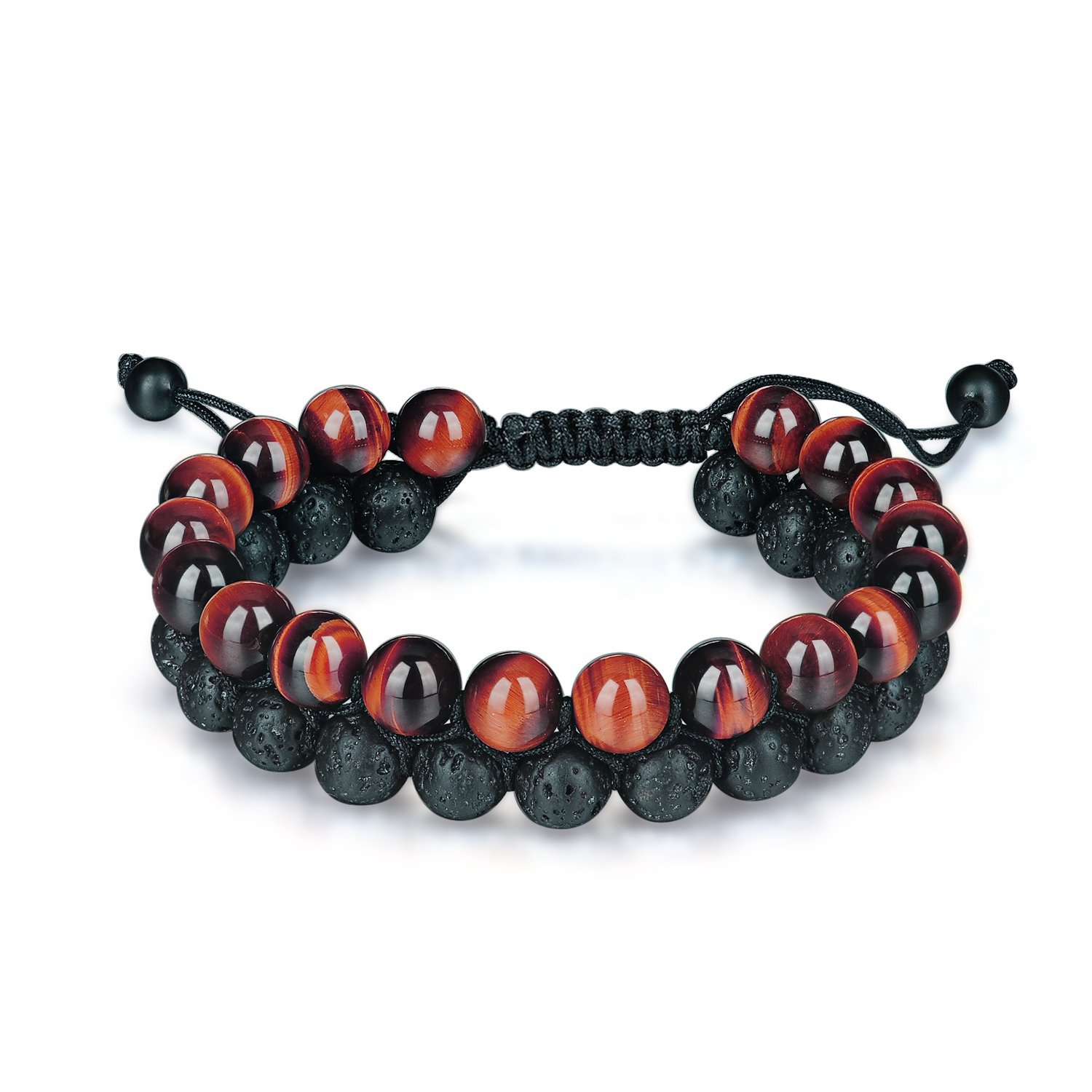 Red tiger eye + volcanic stone