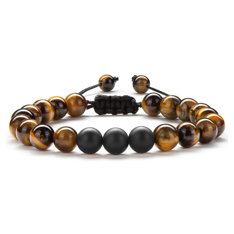 Tiger eye + black matte rope