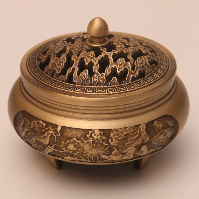 Carved three-legged auspicious clouds   fireproof cotton   copper gourd