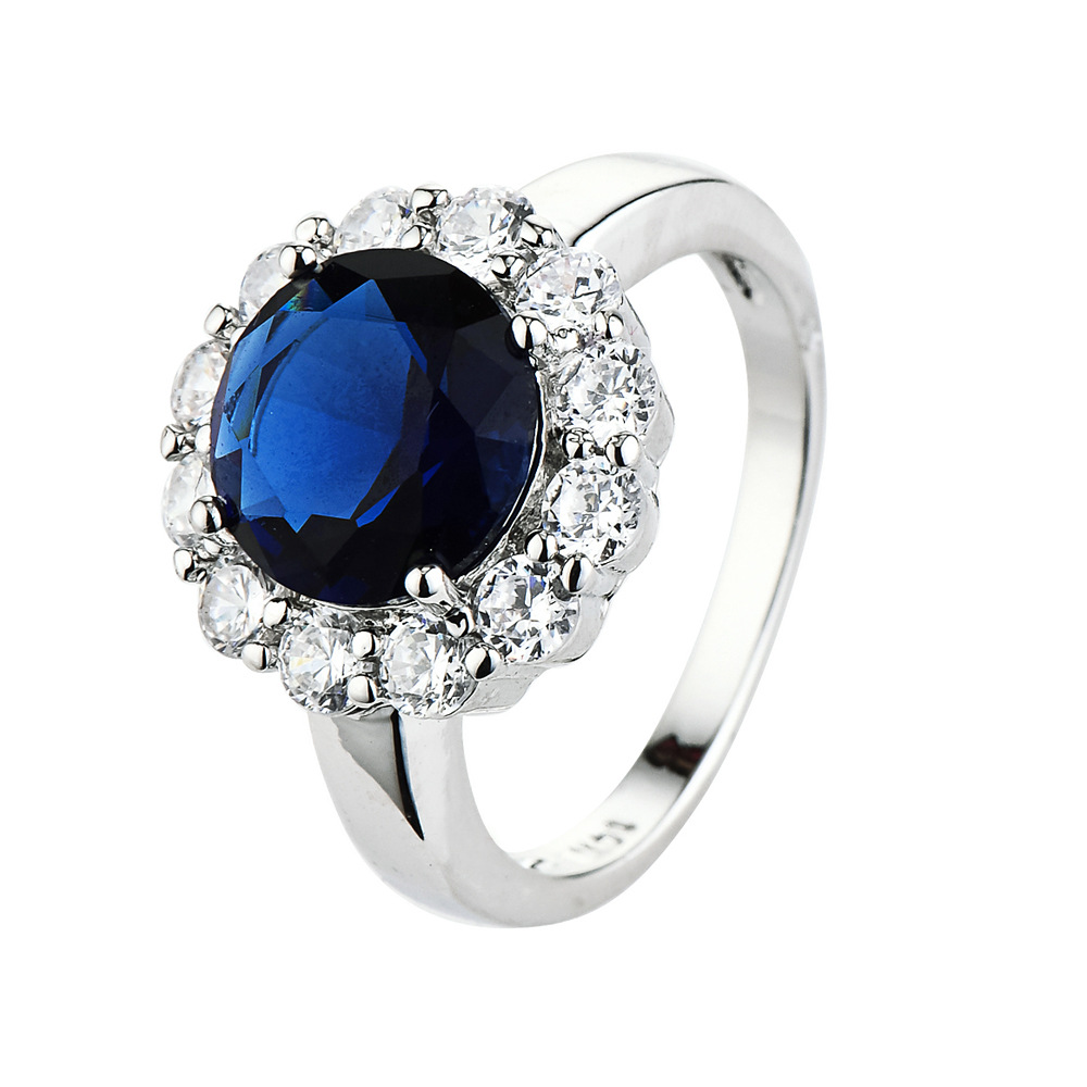 Platinum plated sapphire blue #8