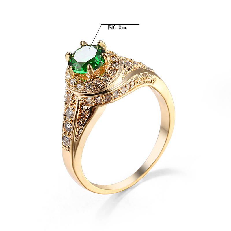 gold color plated  emerald #7 エメラルド